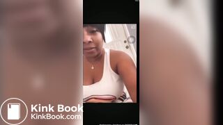 Ebony girl pooping on bucket