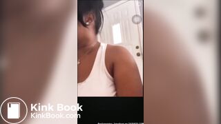Ebony girl pooping on bucket