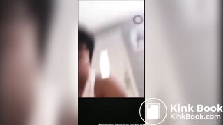 Ebony girl pooping on bucket