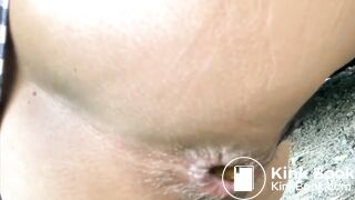 Asian babe with shit ... out her ass