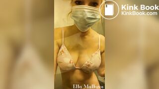 Naughty English Girl shits on plane toilet seat