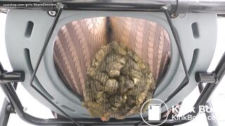 Huge fishnet leggings poop