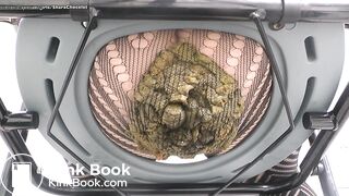 Huge fishnet leggings poop