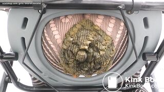 Huge fishnet leggings poop