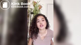 Curly hairede cute latina pooping