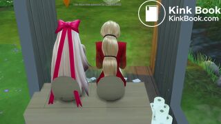 Charlie and Vaggie take a dump in a outhouse