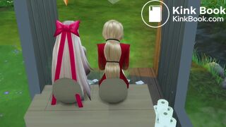 Charlie and Vaggie take a dump in a outhouse