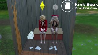 Charlie and Vaggie take a dump in a outhouse