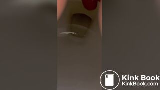 a girl filled the toilet