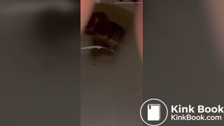 a girl filled the toilet