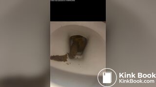 a girl filled the toilet