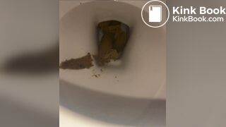 a girl filled the toilet