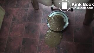 Latina shitting diarrhea on plate