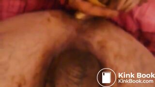 Sucking shit off cock and buttplug