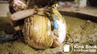 Stationed in the cowshed - german girl in cowshit