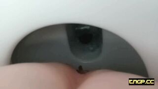 Nice back view toilet poo