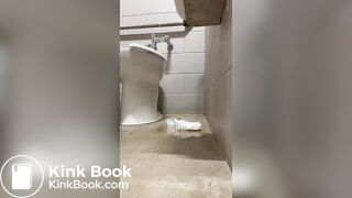 Shit on public bathroom floor - video 2