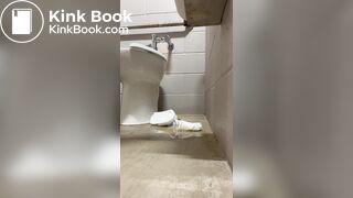 Shit on public bathroom floor - video 2
