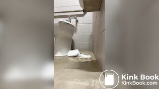 Shit on public bathroom floor - video 2