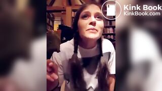 German lunatic lady eats shitty icecream..