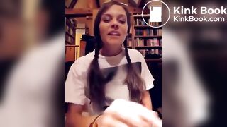 German lunatic lady eats shitty icecream..