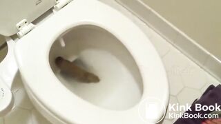 Big poo stuck in toilet clogging..