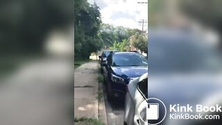 black bbw shits next to car