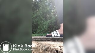 black bbw shits next to car