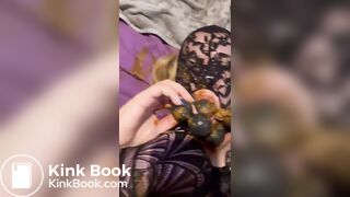 fingered and fisted while sucking shitty anal beads