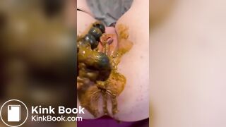 fingered and fisted while sucking shitty anal beads