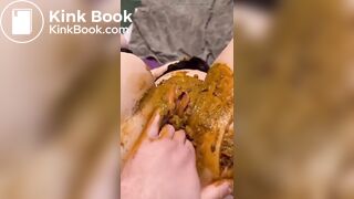 fingered and fisted while sucking shitty anal beads