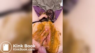 fingered and fisted while sucking shitty anal beads