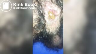 Huge poop coming out of my hairy ass
