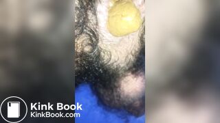 Huge poop coming out of my hairy ass