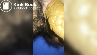 Huge poop coming out of my hairy ass