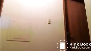 Girl poop on the kitchen sink