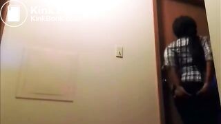 Girl poop on the kitchen sink