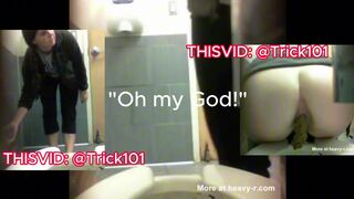 Grossed out college girl pushes out a nice turd