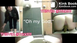 Grossed out college girl pushes out a nice turd
