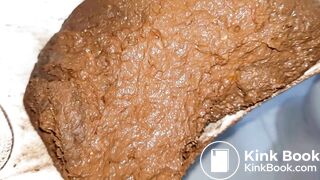 Big white panty poop under skirt