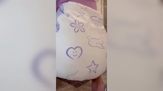 2 Big girl messes in Diapers