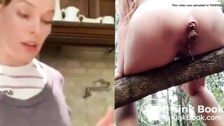 Cute milf shits in the forest (Collage Edit)