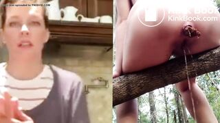 Cute milf shits in the forest (Collage Edit)
