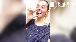 Gorgeous girl cleans plug