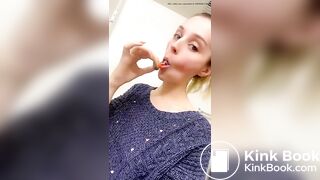 Gorgeous girl cleans plug