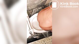 Girl takes a big shit on toilet - video 7
