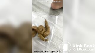 Blonde teen shits on floor - video 2