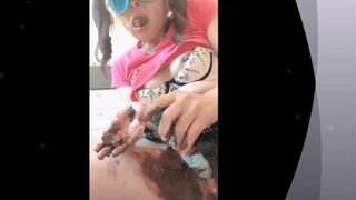 Asian Scat Slut Smears & Cums