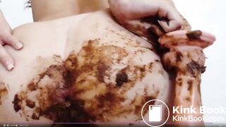 Cute teen shitty dildo