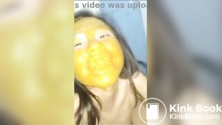 Very sick Thai girl eating her own poop